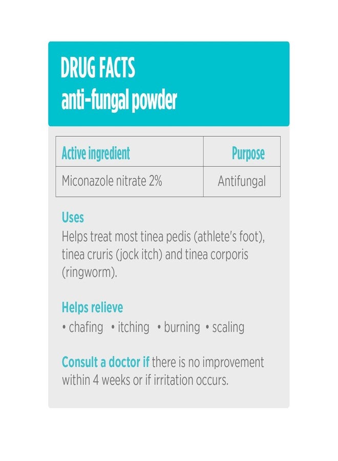 Comfort Zone Miconazorb Antifungal Powder, Talc-Free, Miconazole Nitrate 2%, For Treatment Of Athlete's Foot, Jock Itch And Ringworm, 2.5oz (71g) (3 Pack) - Image 4